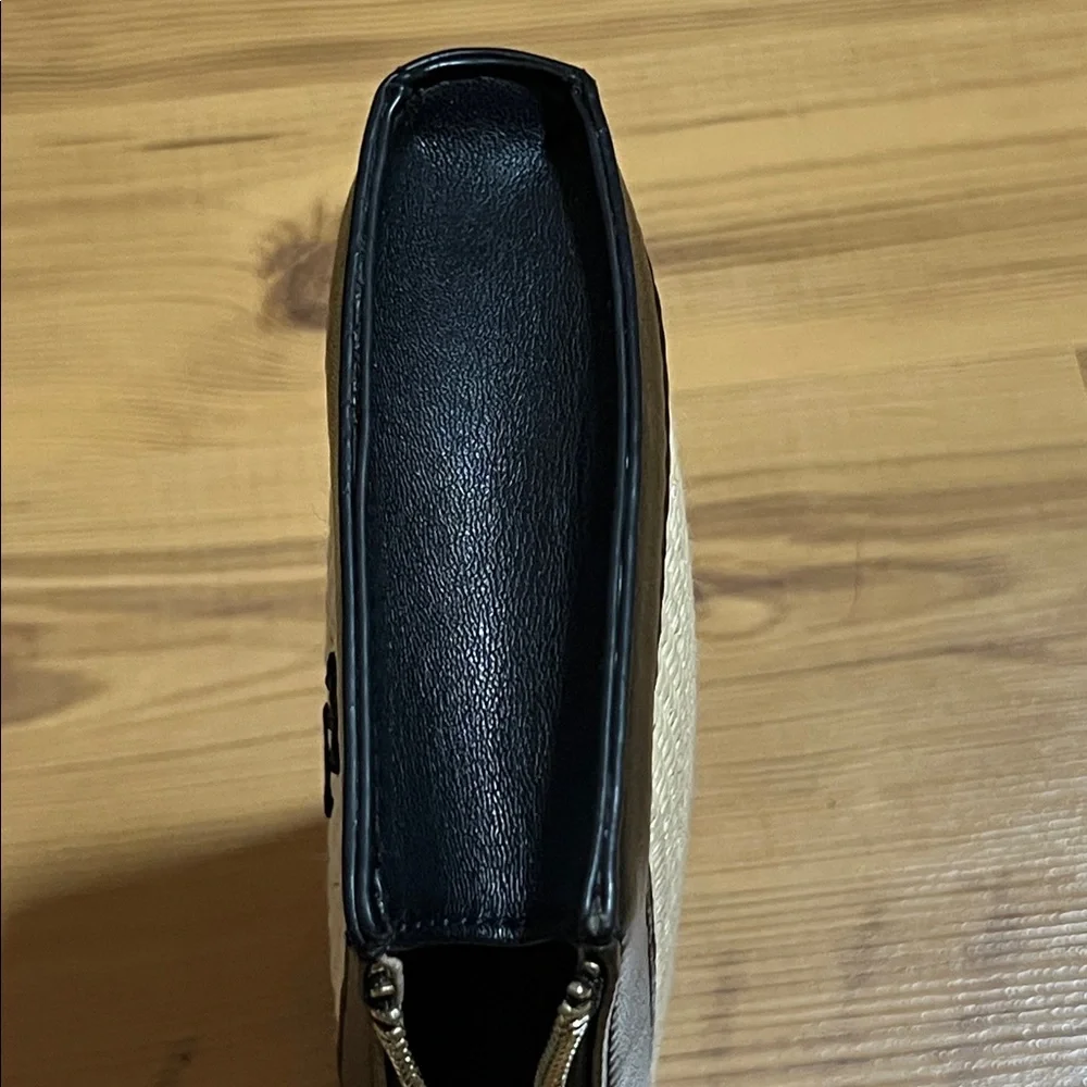 Ted Baker Raffia Black Zippered Bag Clutch